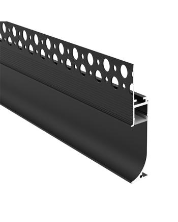 Black Diffuser Profile For Drywall Baseboard Lighting