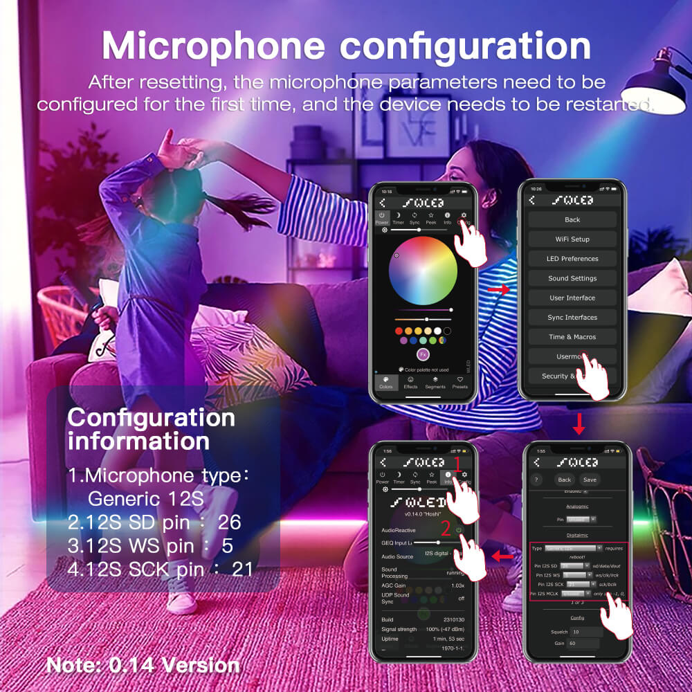 ESP32 WLED controller has microphone