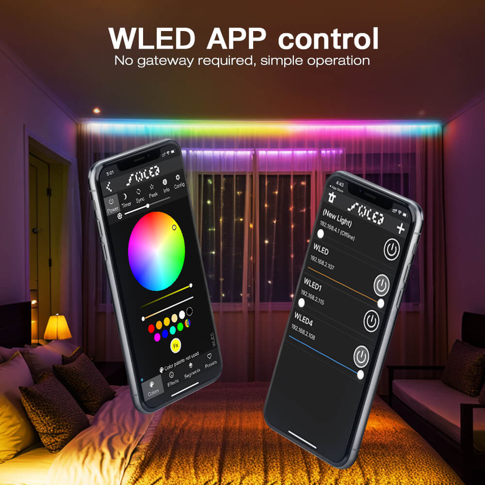 ESP32 WS2812B controller supports WLED remote control