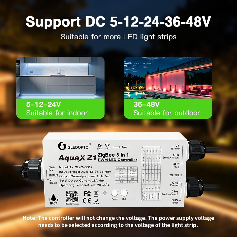 Working votlage range from DC5V to DC48V