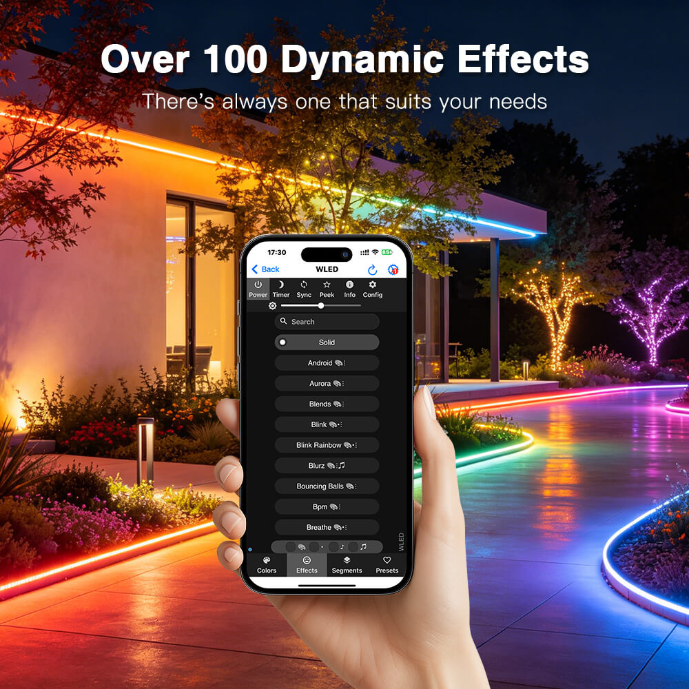 Built-in over 100 dynamic lighting effects