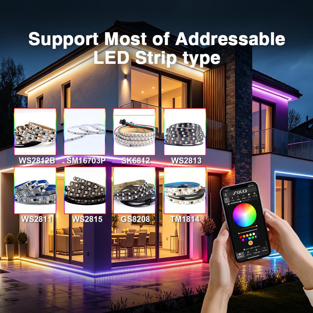 Support most types of addressable LED strips
