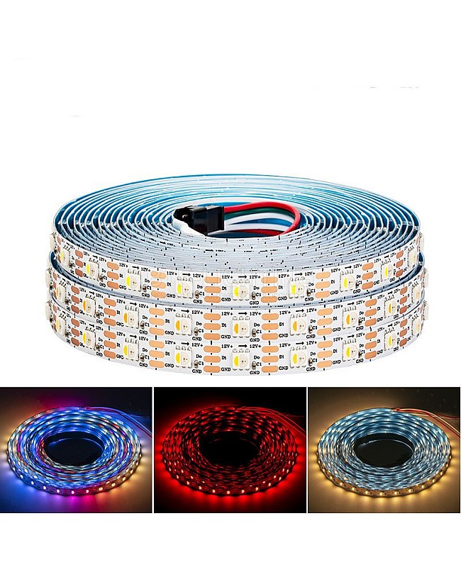 The 12V SK6812 LED strips have built-in ICs to allow individually control the LEDs to achieve fantastic lighting effects.