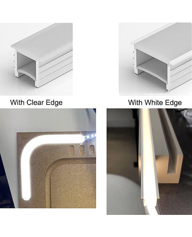 The lighting effects of white edge or clear edge LED stripe covers