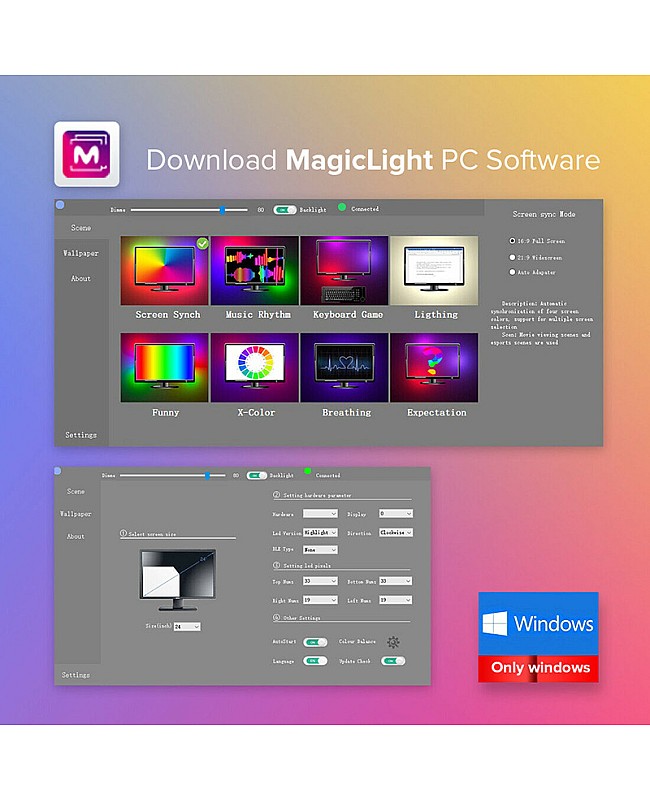 PC ambient lighting sync to picture