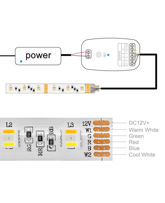 RGB CCT Connecting LED Strip Light Waterproof 16.4FT