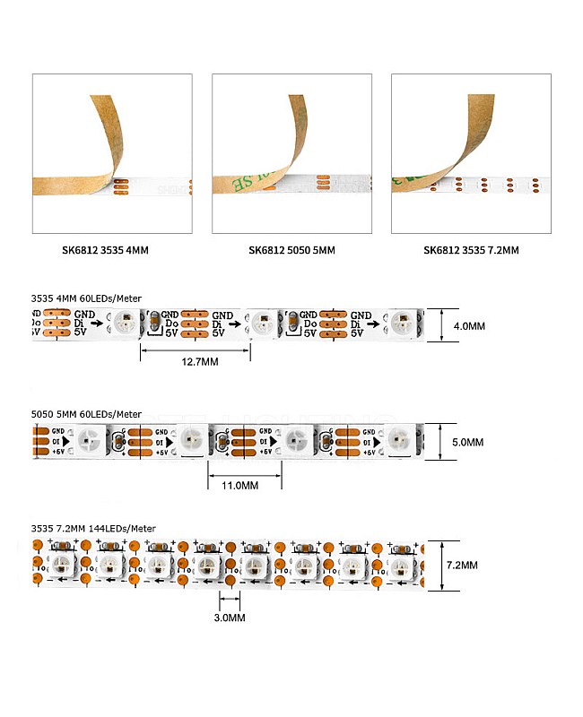 sk6812 mini led strips
