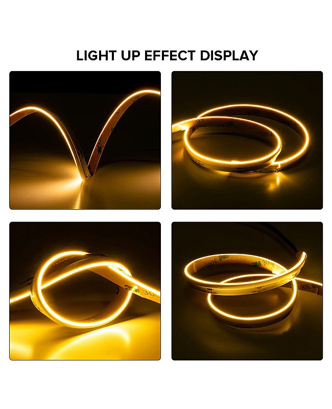 COB LED side emitting tapes ideal for edge lighting, cove lighting, etc