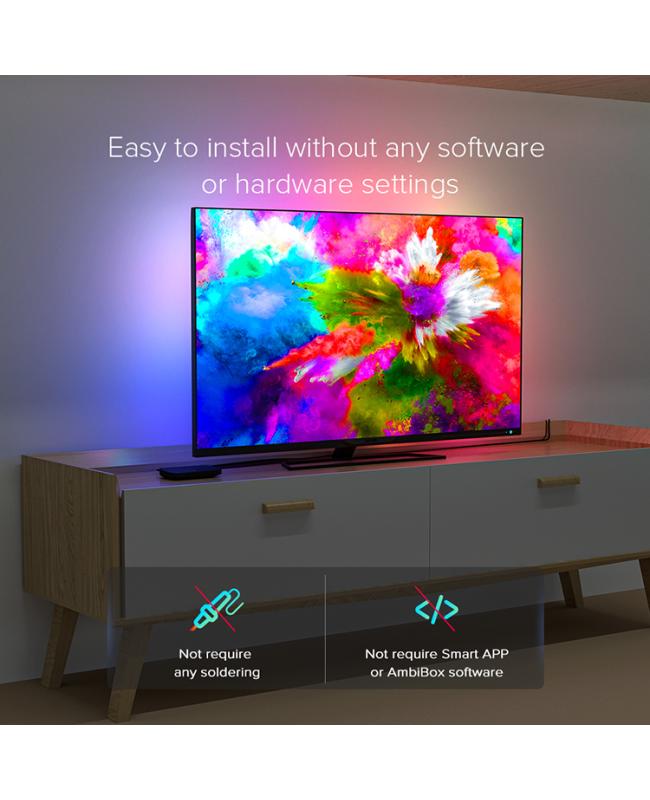 WiFi WS2812B TV Ambient Light Kit For HDMI Devices Supports Music & Voice