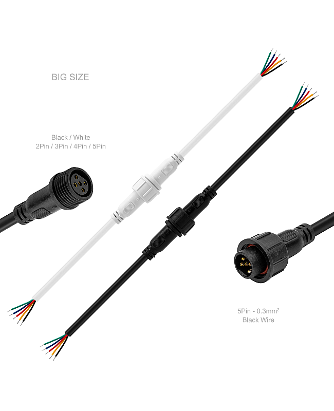 IP67 2 pin waterproof connector for LED strip lights