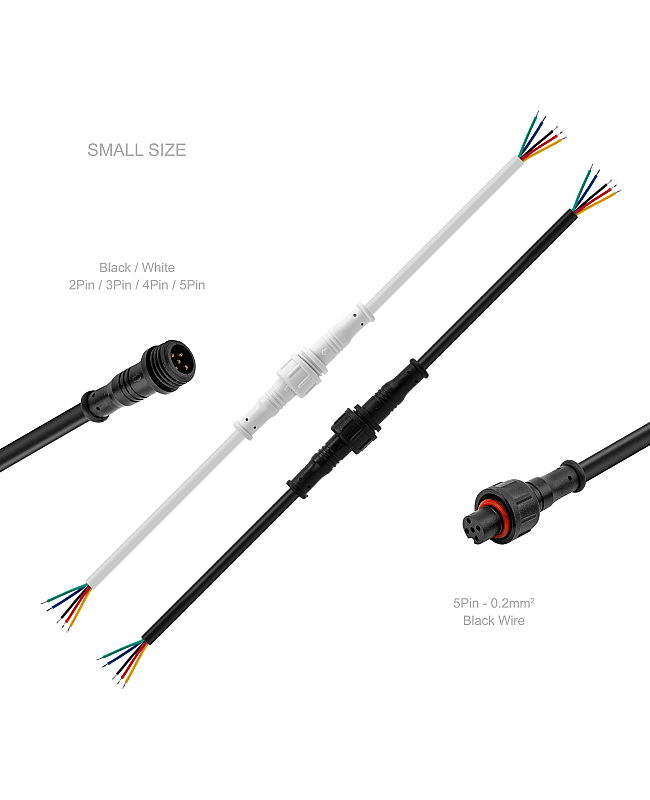 4 pin IP67 LED connector for RGBW LED strip connections