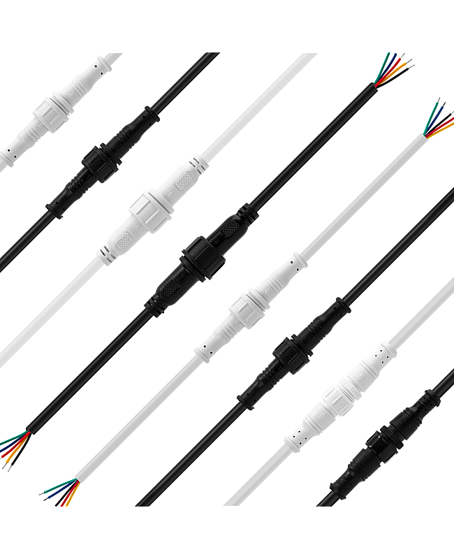 Waterproof LED connectors for outdoor lights