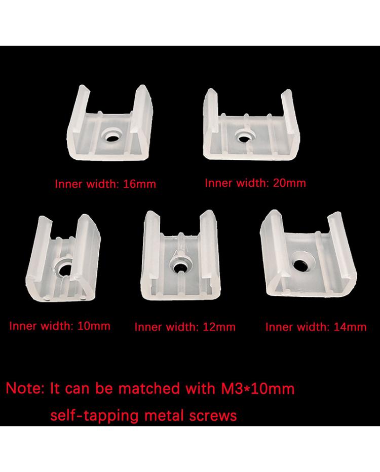 Strip Light Mounting Clips Self-Adhesive Strip Brackets Holder,100-Pack Clamps Fix Light Strip 8mm 10mm 12mm Wide Strip Light for 10mm 3/8 