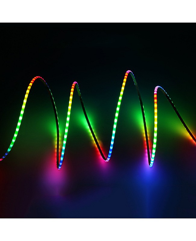 Flexible narrow COB LED strips with addressable pixels