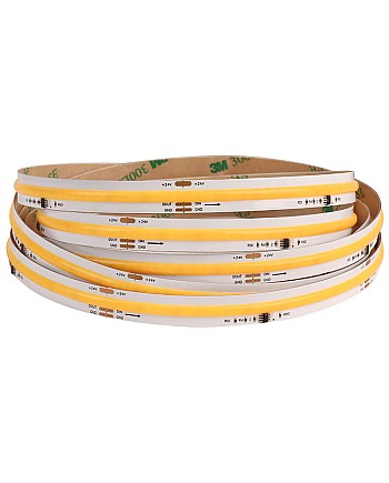 The white addressable COB LED strips are programmable for unique lighting effects.