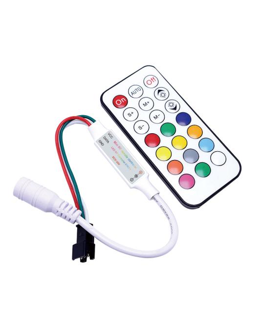 Mini Inline WS2812B Controller With 21 Keys RF Remote