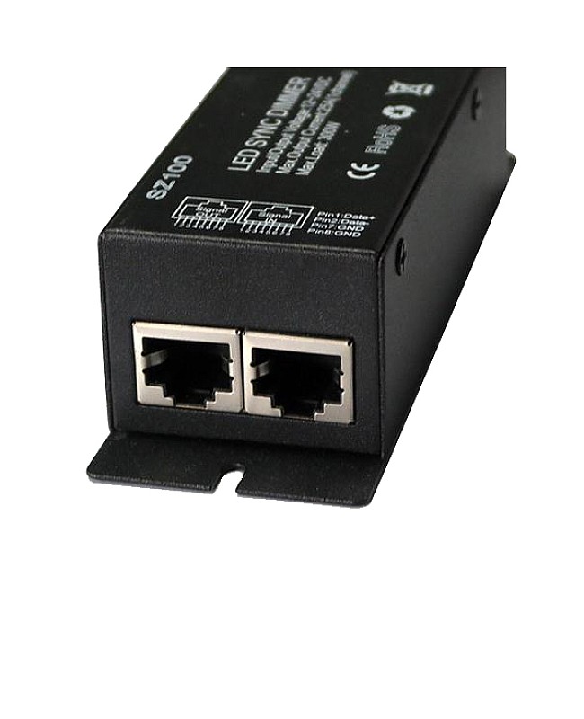 SZ100 LED sync dimmer has signal input and signal output RJ45 ports