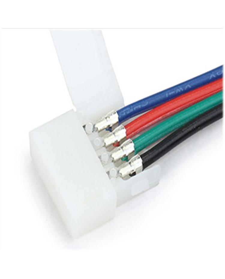 Conector Tiras LED 4 Pins RGB 10mm Con Cable