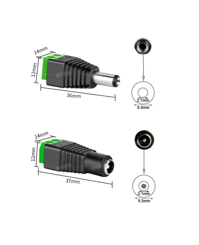 5.5 2.1 DC Light Connectors