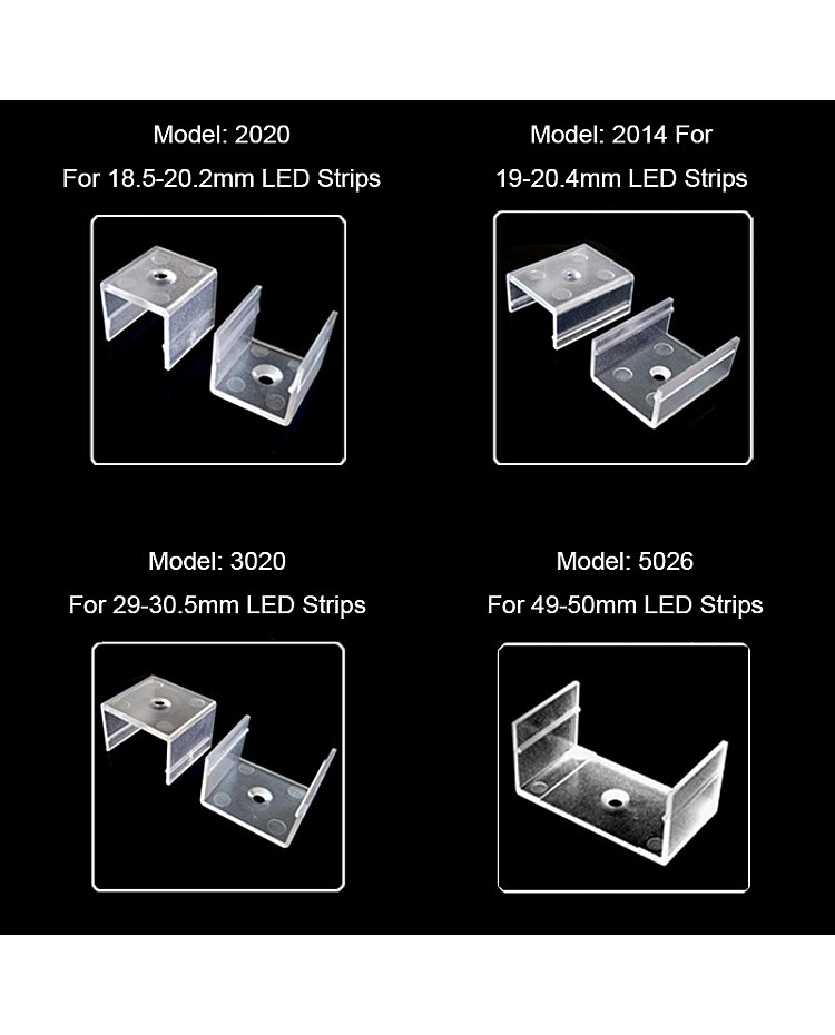 Uxcell Rope Light Mounting Clips, Wall Channel Mounting Holder Accessories For 15mm To 17mm LED Neon Strip, Stainless Steel, Pack Of 50