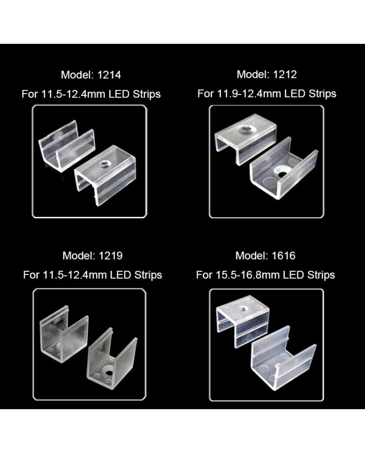 Clear Plastic LED Strip Light Mounting Clips
