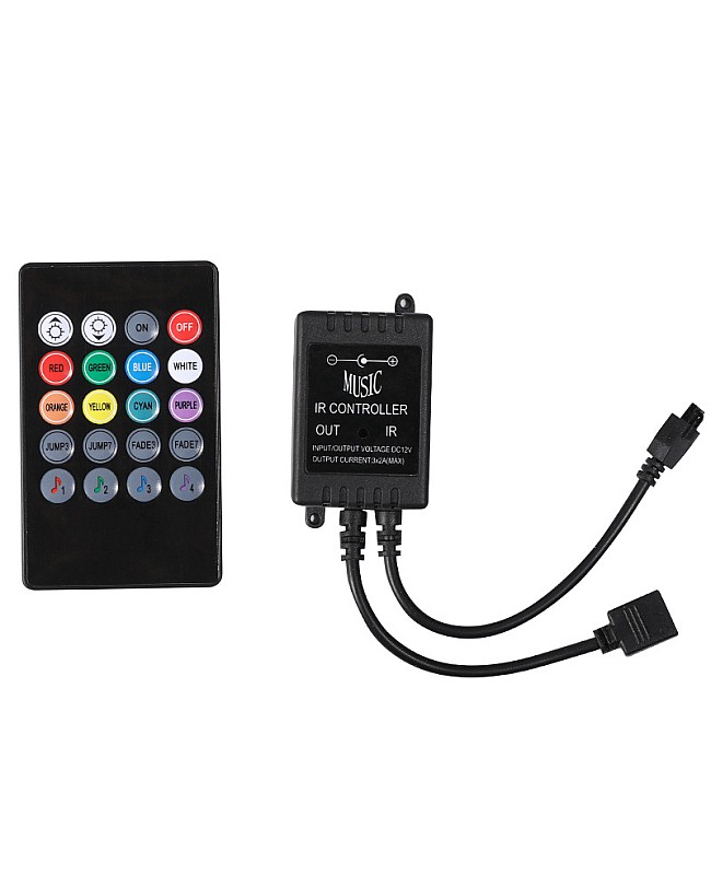 DC12V 72W IR Music LED Controller With 20 Keys Remote Control