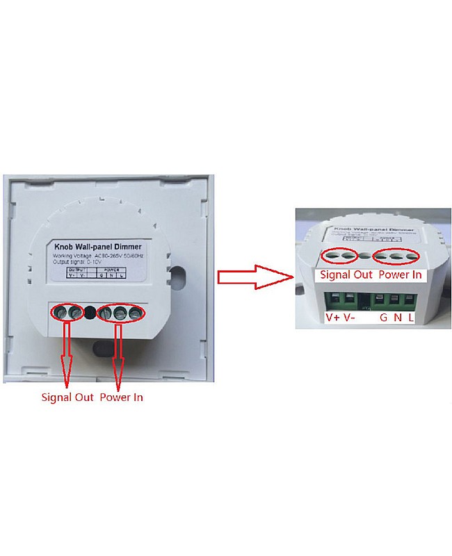 Installation of 0-10V knob 86-type LED dimm controller