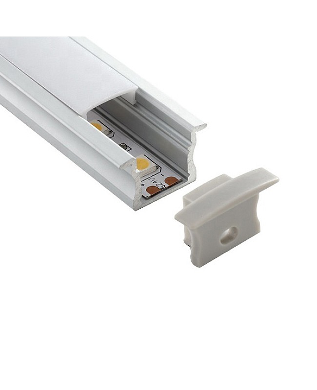 Recessed LED stripe profiles for store shelf lighting