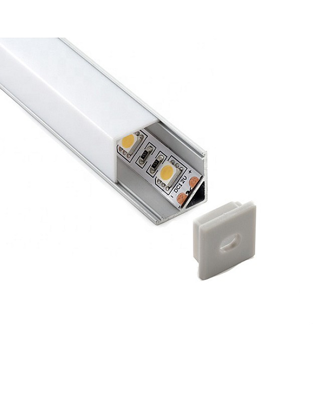 V shape LED corner profiles with PMMA opal matte diffuser