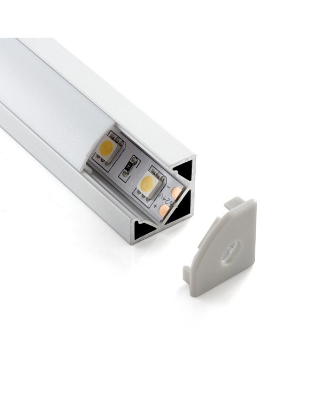 45 Degree Corner Mount LED Profiles With Diffusers