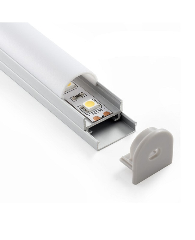 Slim U shape surface mounted LED profile with semi-round diffuser