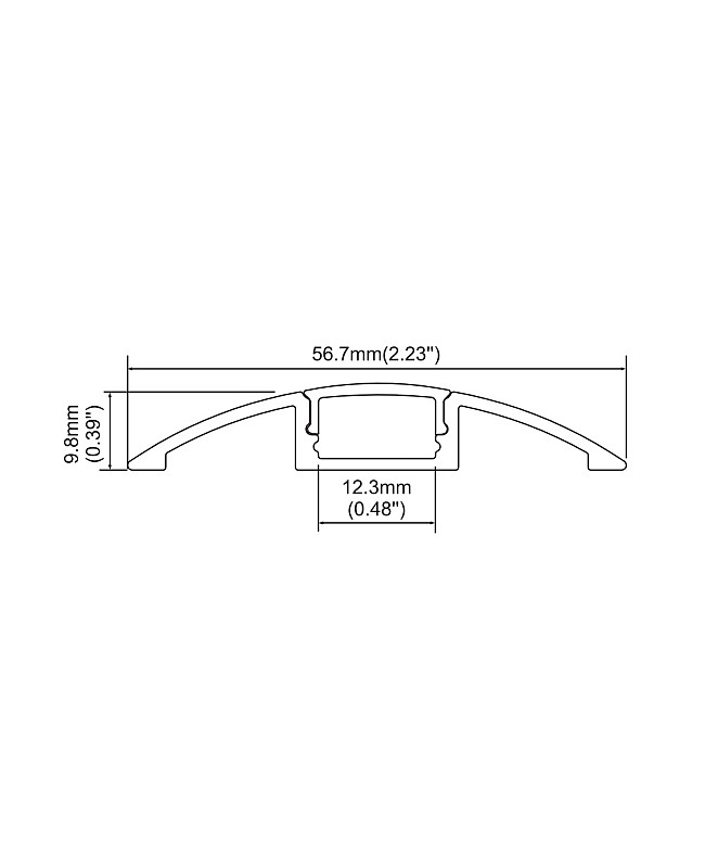 The dimension of under cabinet flat LED strip profiles