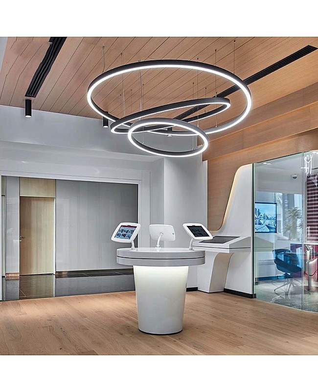Combine various diameter of circle strip lighting channels for decorative lighting