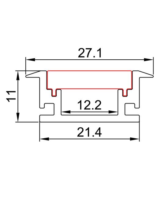 Recessed Aluminium LED Strip Light Profiles For Floor Lighting