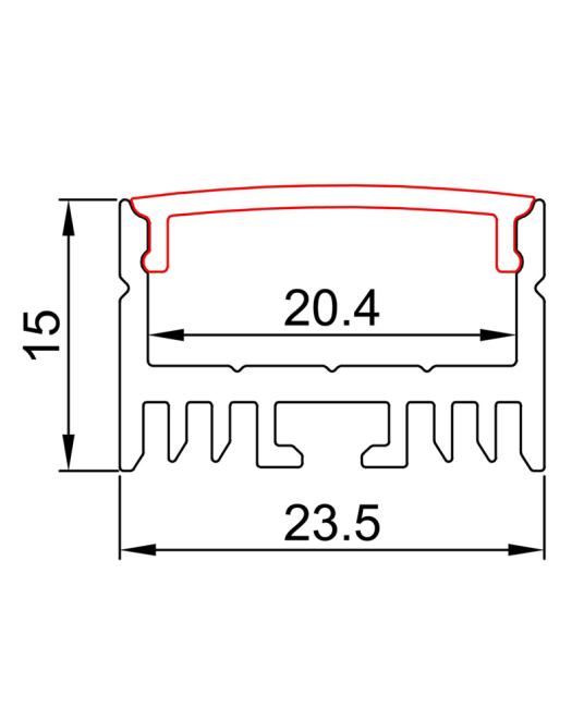 LED Aluminum Profile 2M For Linear Kitchen Lighting