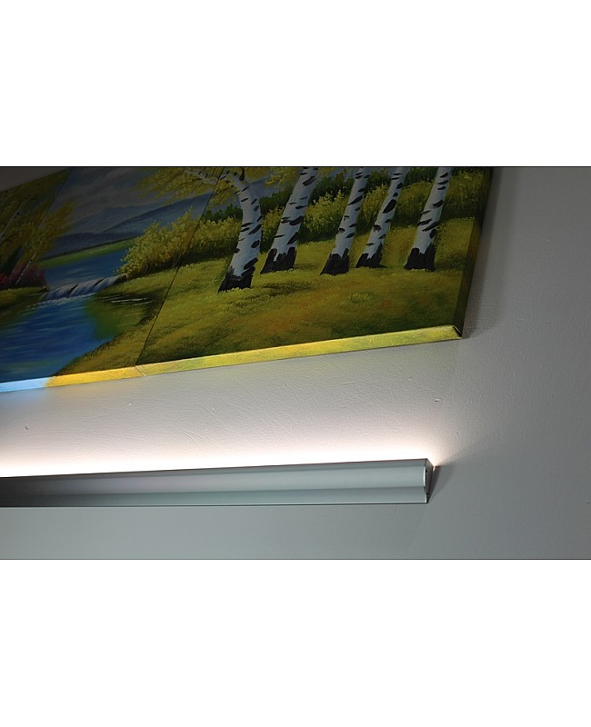 Surface-mount aluminum profile for hidden LED strips