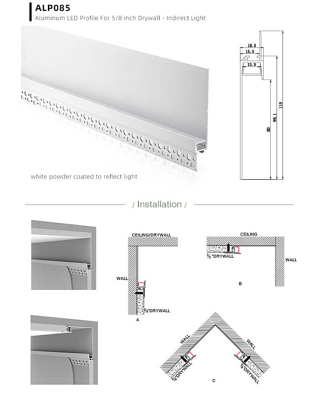 Best plaster-in LED profiles for clean finish