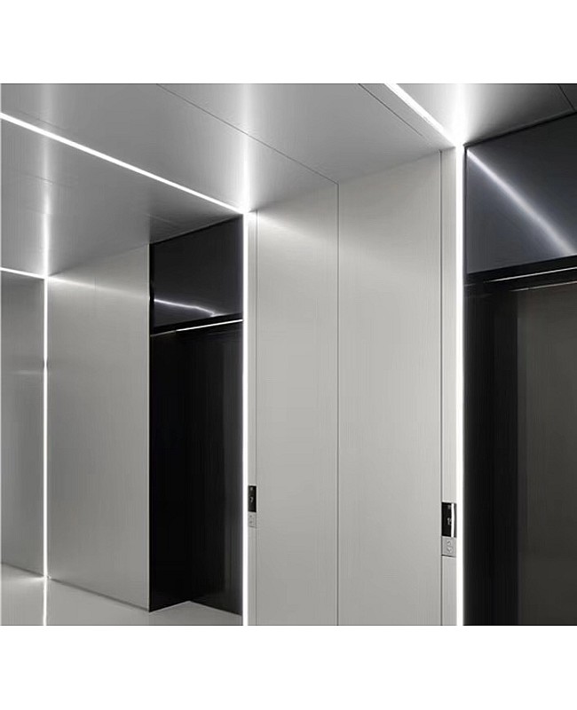 The lighting picture of tile edging LED channels installed on walls and ceilings