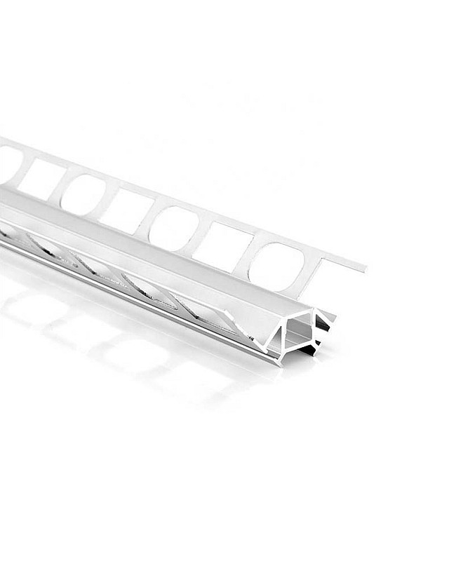 Inside corner LED light channels for tiles