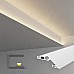 The knife edge LED Channels can be seamlessly blended into dropped ceilings and direct the light upwards for a soft, glare-free glow.