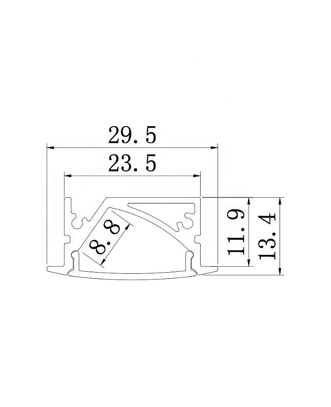 The dimension of anodized aluminum LED housing