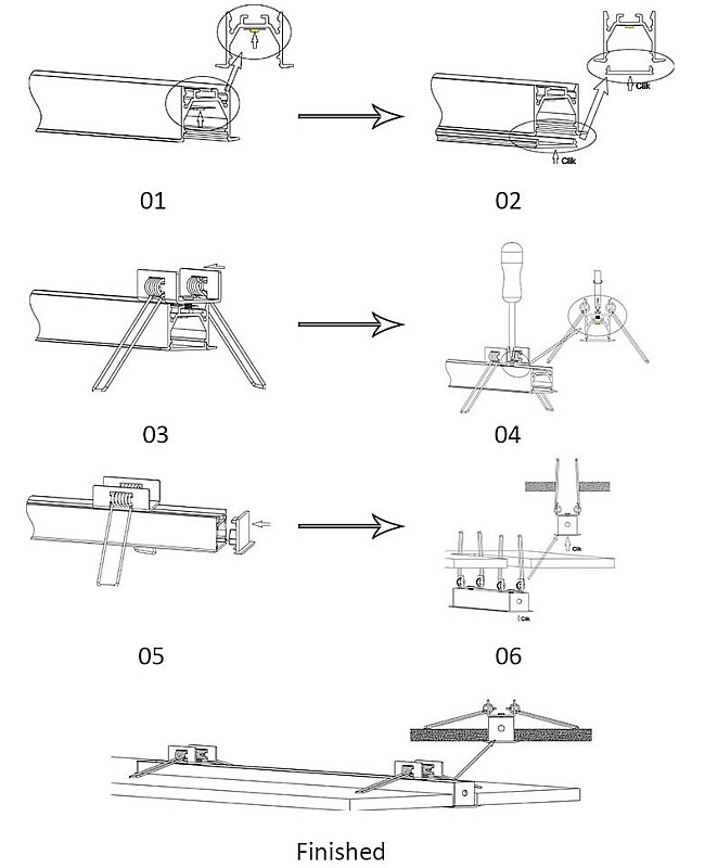 recessed led channels and diffusers for led tape installation