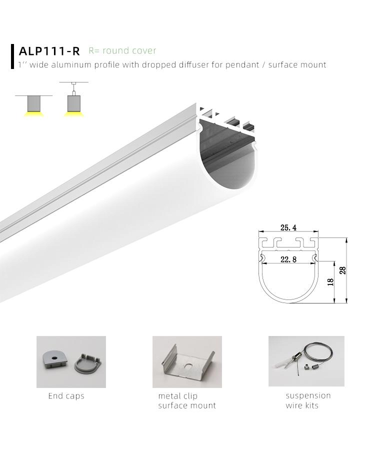 Aluminium Diffuser Cover for LED Striplights UltraThin Profile Shell with Caps 