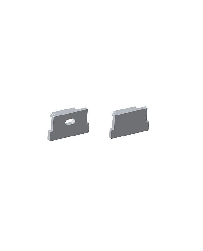 Floor recessed LED strip channel end caps