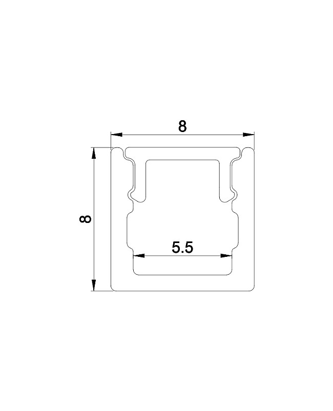 The dimension of narrow LED strip channels