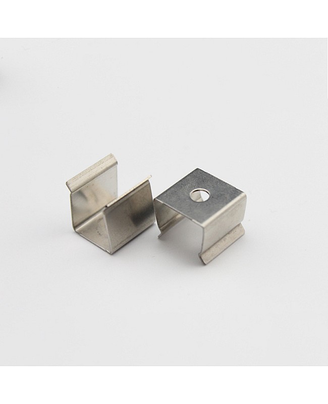 Metal mounting clips for waterproof LED light profiles