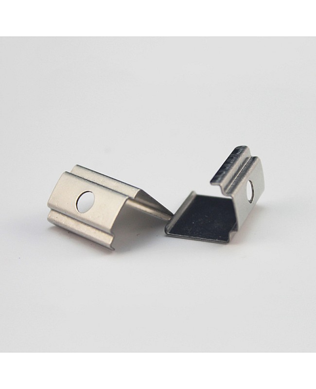 Metal mounting clips for IP68 LED corner profiles
