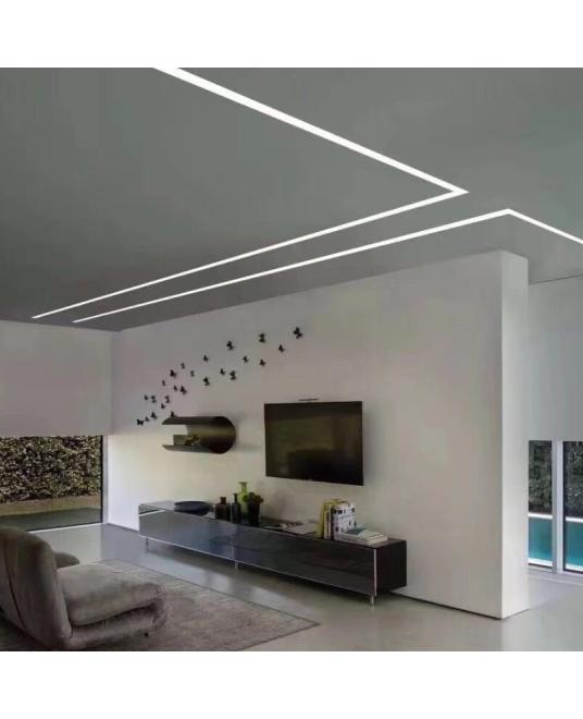 Recessed 2M LED Profile With PC Cover For 12.5mm Plasterboard