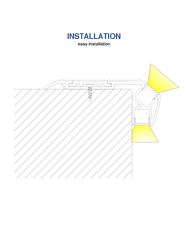 led profil aluminium for step lighting