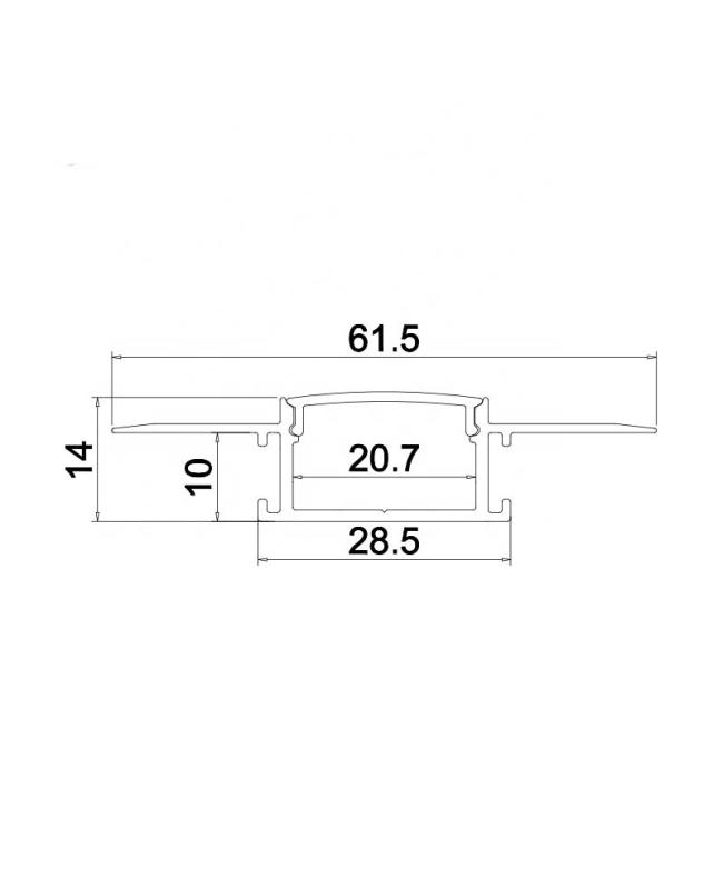 LED Tape Light Channel With Long Flange